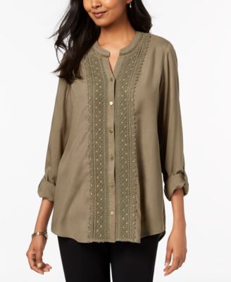 JM Collection - Crochet-Trim Top