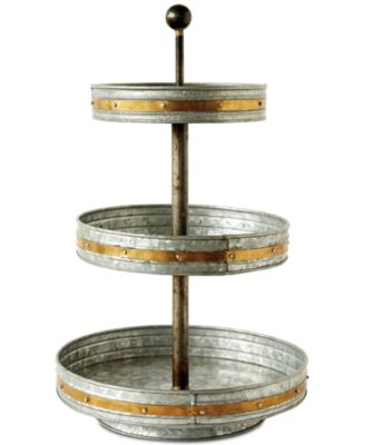 3R Studio  Round Metal 3-Tier Stand