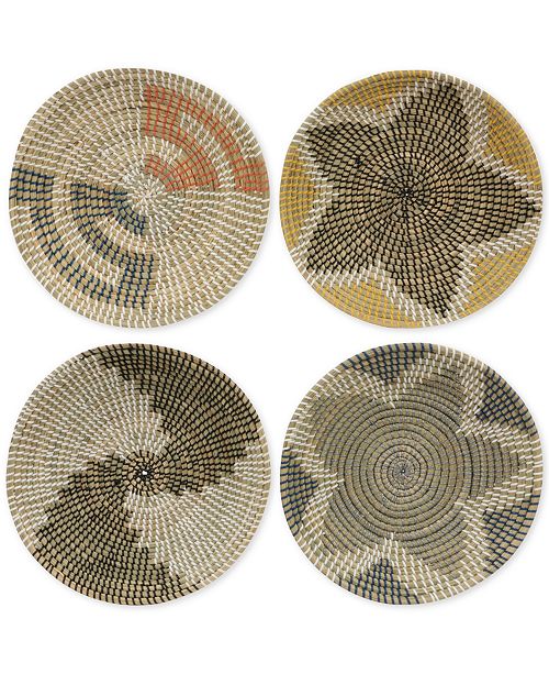 3r Studio Small Seagrass Hand Woven 4 Pc Wall Decor Reviews