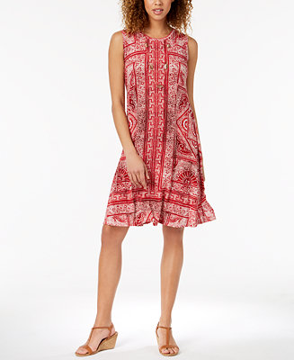 Style & Co Petite Printed Swing Dress, Created for Macy&#39;s - Dresses - Petites - Macy&#39;s