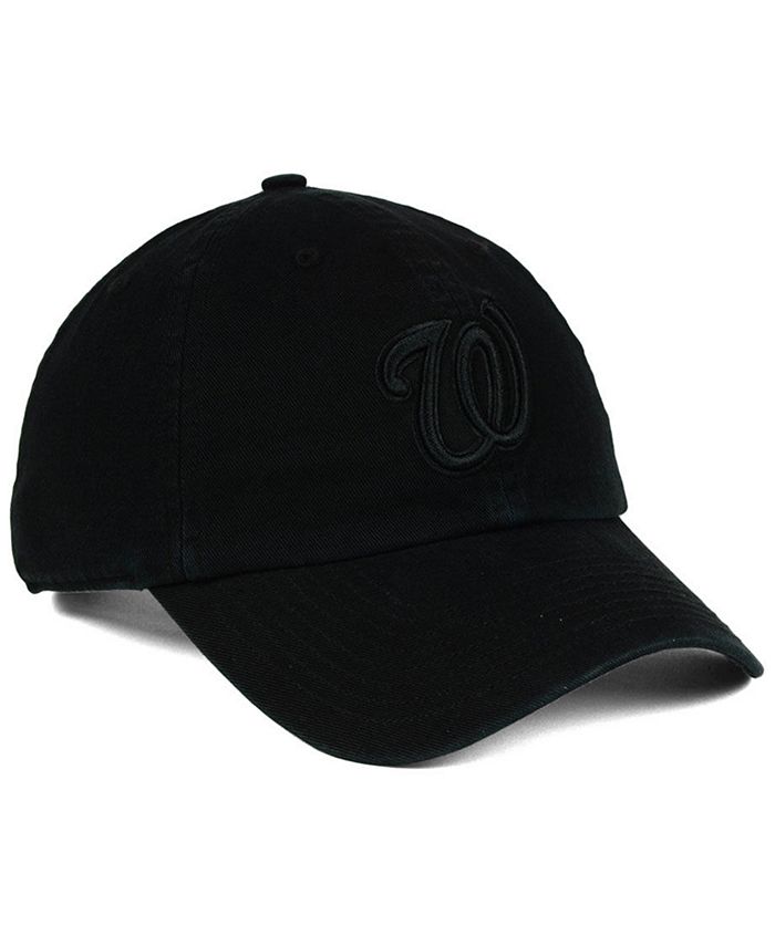 '47 Brand Washington Nationals Black on Black CLEAN UP Cap - Macy's