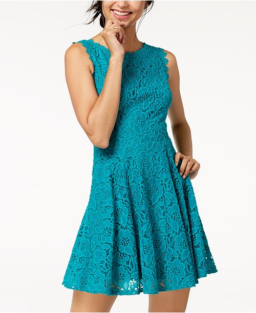 City Studios Juniors' Lace Fit & Flare Dress Dresses Juniors Macy's