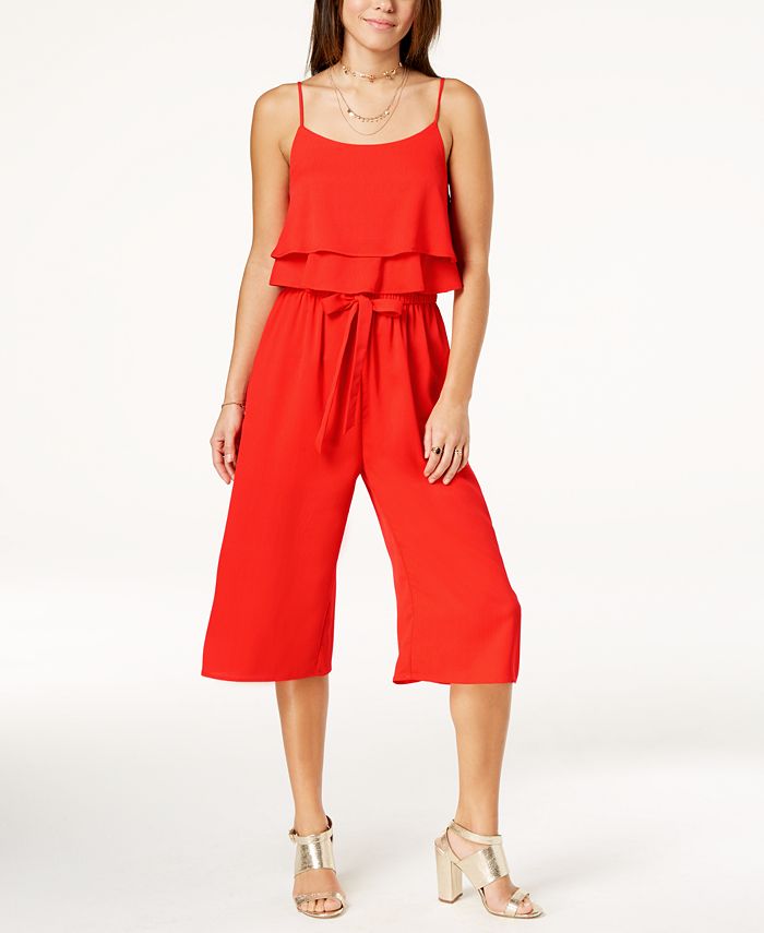 One Clothing Juniors' Ruffled Popover Jumpsuit Macy's