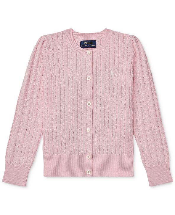 Polo Ralph Lauren Little Girls CableKnit Cotton Cardigan & Reviews