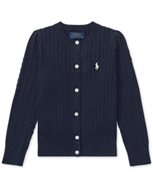 POLO RALPH LAUREN TODDLER GIRLS CABLE-KNIT COTTON CARDIGAN