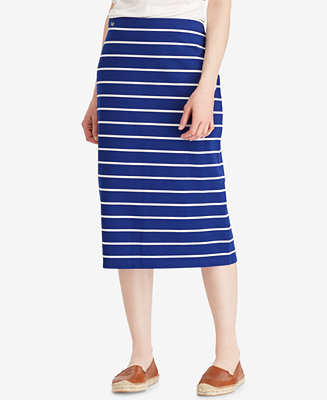 Lauren Ralph Lauren Striped Midi Skirt - Macy's