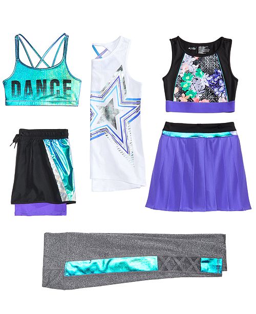 Ideology Sports Bras Shorts Skort Leggings Big Girls Created