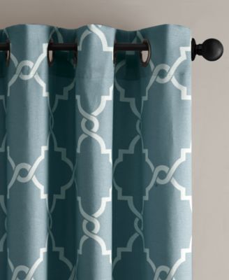 Saratoga Fretwork Print Single Window Curtain Panel for Bedroom, Grommet Top Design Single Curtain for Living Room, Width 50 length 95 inches, Beige/Gold Window Panel