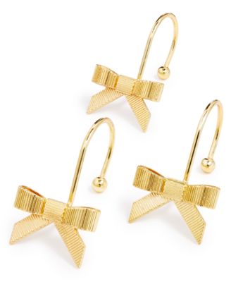 gold bow shower curtain hooks