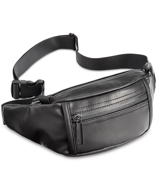 Steve Madden Men&#39;s Faux-Leather Fanny Pack & Reviews - All Accessories - Men - Macy&#39;s