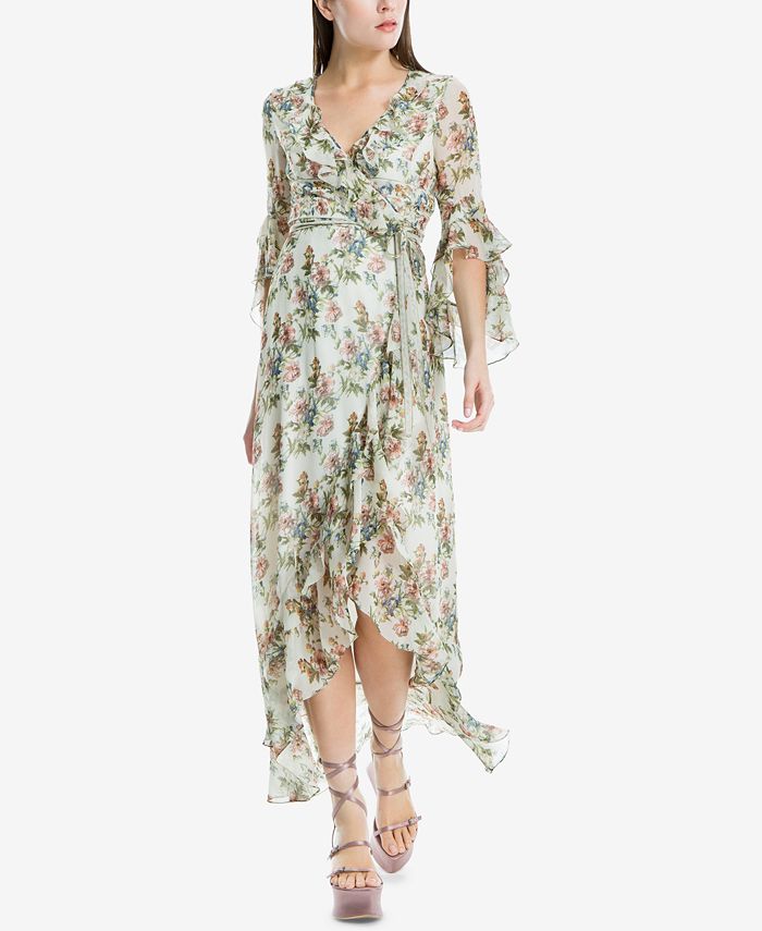 Max studio discount ruffle wrap dress