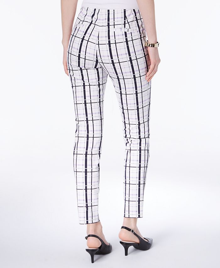 Alfani Windowpane Bi-Stretch Skinny Pants, Created for Macy's - Macy's