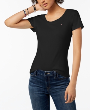 image of Tommy Hilfiger Cotton Scoop Neck T-Shirt, Created for Macy-s