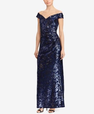 off shoulder sequin dress