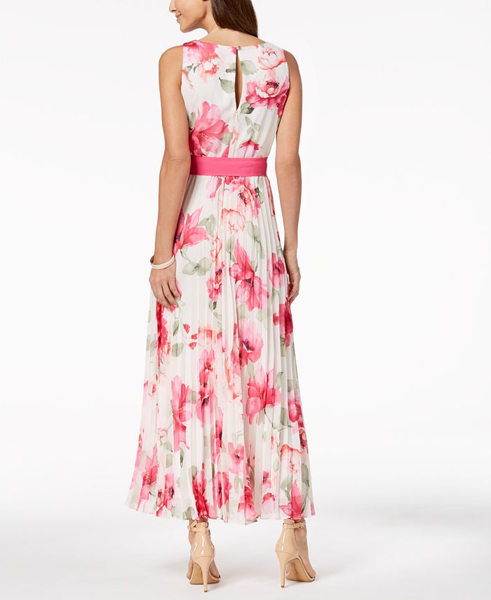 Jessica Howard Petite Belted Floral-Print Maxi Dress & Reviews ...