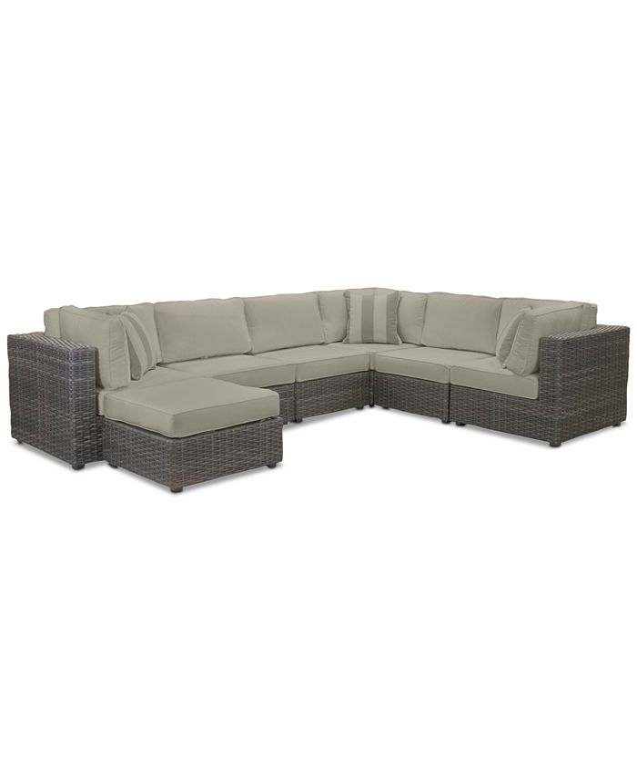 Furniture CLOSEOUT Viewport Outdoor 7 Pc. Modular Seating Set 3