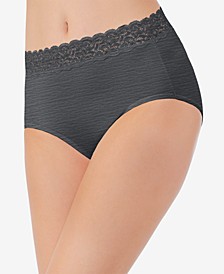 Flattering Cotton Lace Stretch Brief Underwear 13396, also available in extended sizes