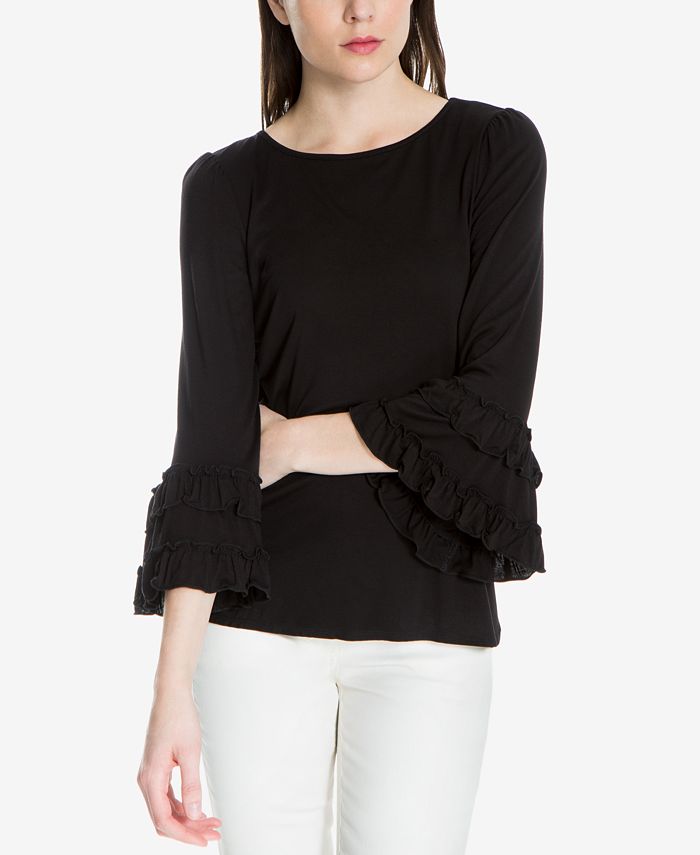 Max London Ruffled-Sleeve Top, Created for Macy's & Reviews - Tops - - Macy's