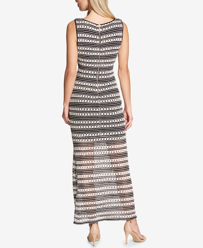 GUESS Crochet Striped Maxi Dress - Macy's