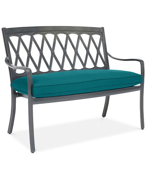 Furniture Closeout Glenwood Outdoor Arm Bench With Sunbrella