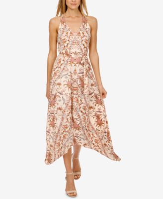 Lucky Brand Printed Handkerchief-Hem Dress