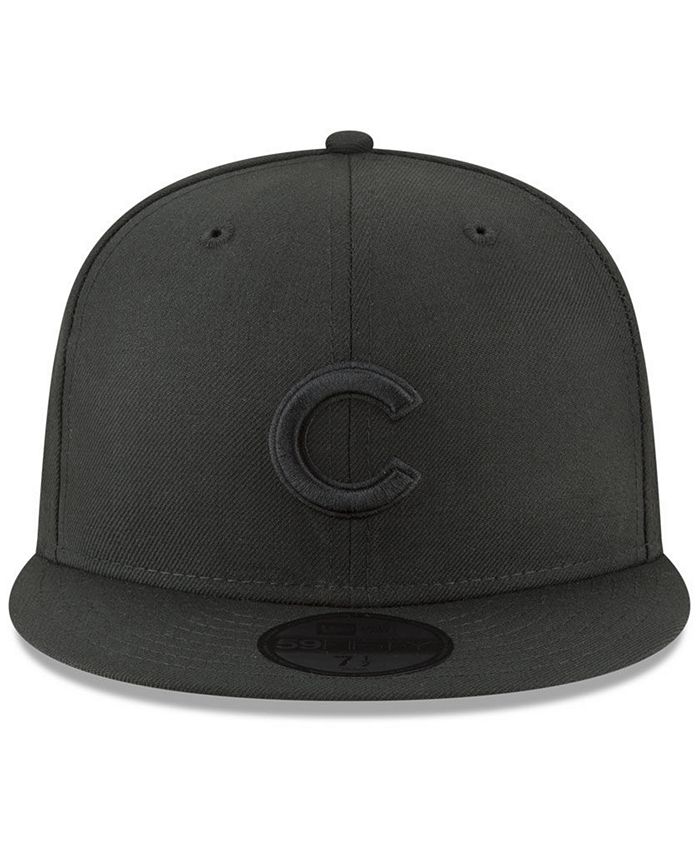 New Era Chicago Cubs Blackout 59FIFTY FITTED Cap - Macy's