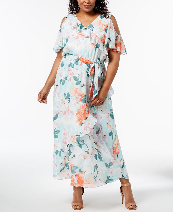 Calvin klein cold 2025 shoulder maxi dress