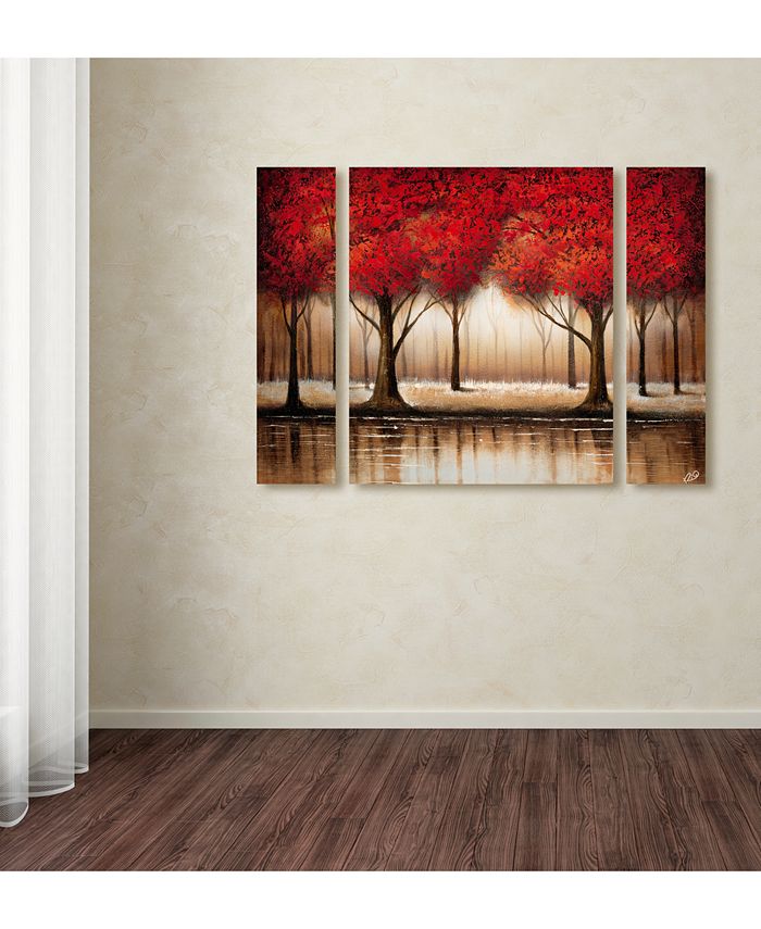 Trademark Global - Rio 'Parade of Red Trees' Large Multi-Panel Wall Art Set
