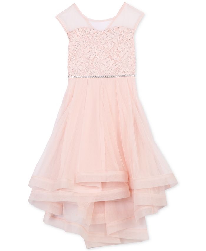 Speechless Big Girls Plus Glitter Lace Illusion Neck Dress Macy s
