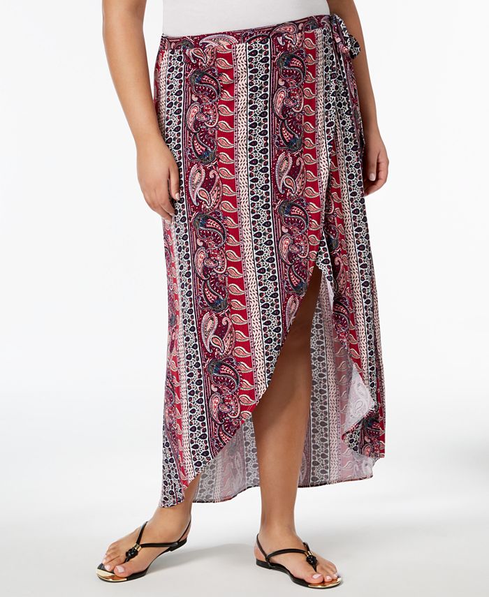 Faux wrap maxi skirt deals