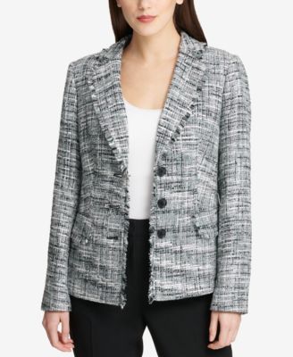 dkny tweed blazer