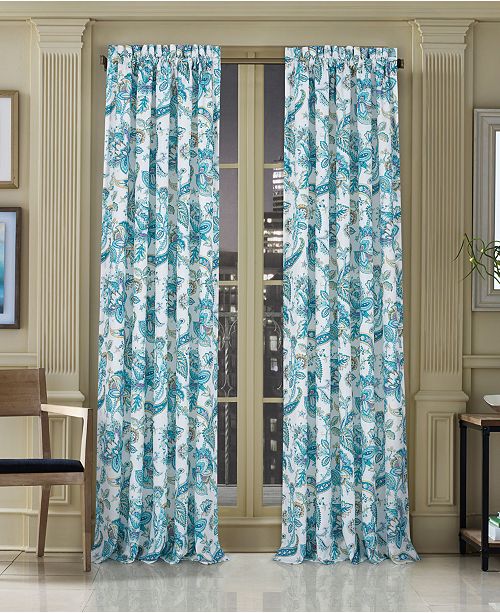 J Queen New York Pristina 50 X 84 Floral Paisley Rod Pocket Curtain Panel Reviews Window Treatments Blinds Macy S