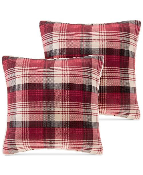 Woolrich Tasha Reversible Plaid Softspun To Berber 18 Square Pair