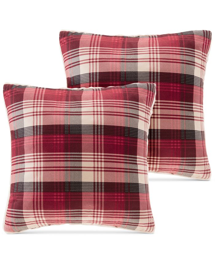 Woolrich Reversible Plaid & Sherpa 18" Decorative Pillow 2Pack Macy's