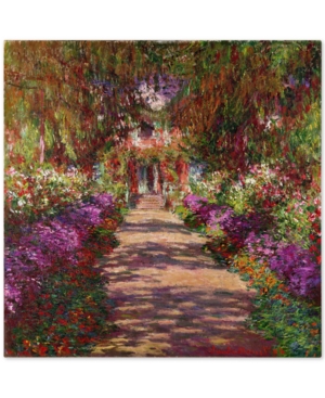 Trademark Global Claude Monet 'a Pathway In Monet's Garden' 35" X 35" Canvas Wall Art