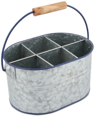 Thirstystone - BBQ Serveware Collection Galvanized Flatware Caddy