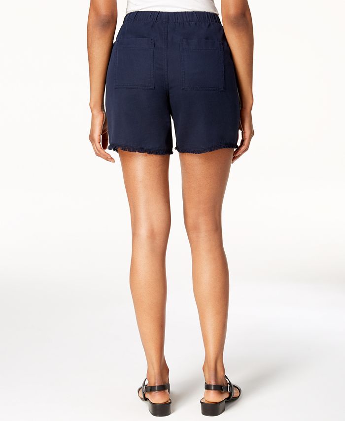 Style & Co Frayed-Hem Pull-On Shorts, Created for Macy's - Macy's