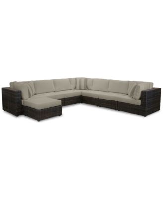Furniture - Viewport Outdoor 8-Pc. Modular Seating Set (3 Corner Units, 4 Armless Units and 1 Ottoman)