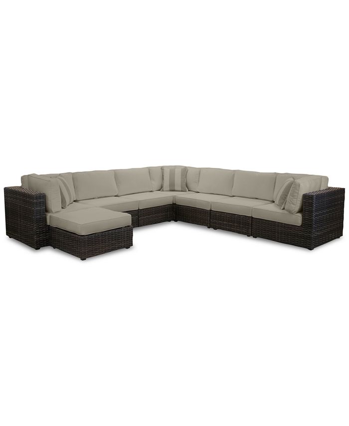 Furniture - Viewport Outdoor 8-Pc. Modular Seating Set (3 Corner Units, 4 Armless Units and 1 Ottoman)