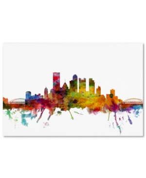 Trademark Global Michael Tompsett 'pittsburgh Pennsylvania Skyline' Canvas Art In No Color