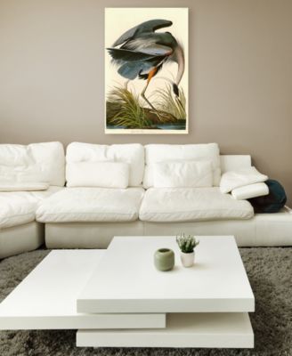 John James Audubon 'Great Blue Heron' Canvas Art - 47" x 30"