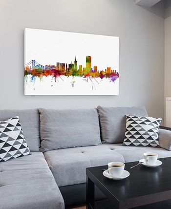 Trademark Global - Michael Tompsett 'San Francisco City Skyline' 16" x 24" Canvas Wall Art