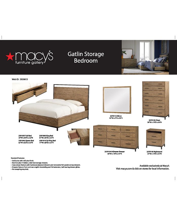 Furniture Gatlin Storage Platform Bedroom Furniture Collection, Created