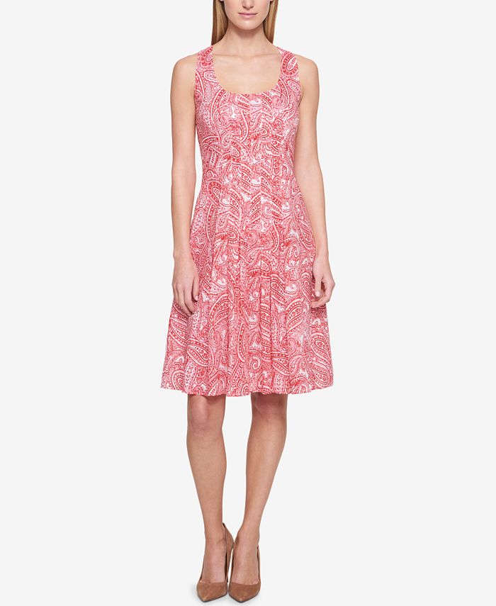 Tommy Hilfiger Printed Fit & Flare Dress - Macy's