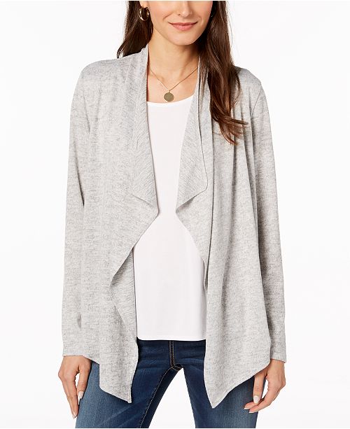 Bar III Draped Open-Front Sweater, Created for Macy's - Sweaters ...