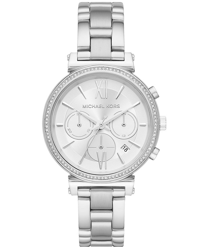 Michael Kors Women's Chronograph Sofie Stainless Steel Bracelet Watch ...