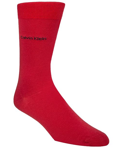 Calvin Klein Men's Socks, Giza Cotton Flat Knit Crew & Reviews Socks