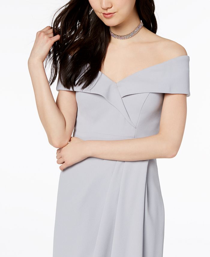 tulip hem sleeveless crepe gown xscape