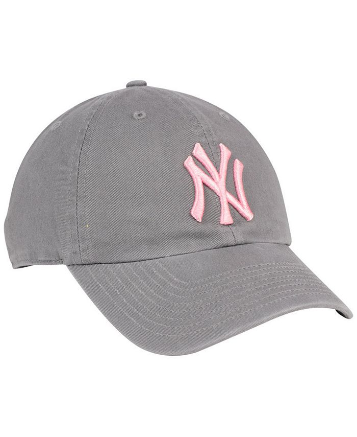 '47 Brand New York Yankees Dark Gray Pink CLEAN UP Cap - Macy's