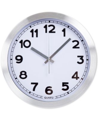 Trademark Global - Everyday Home 12" Brushed Aluminum Wall Clock